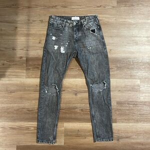 Scotch & Soda Dean fit denim in distressed charcoal